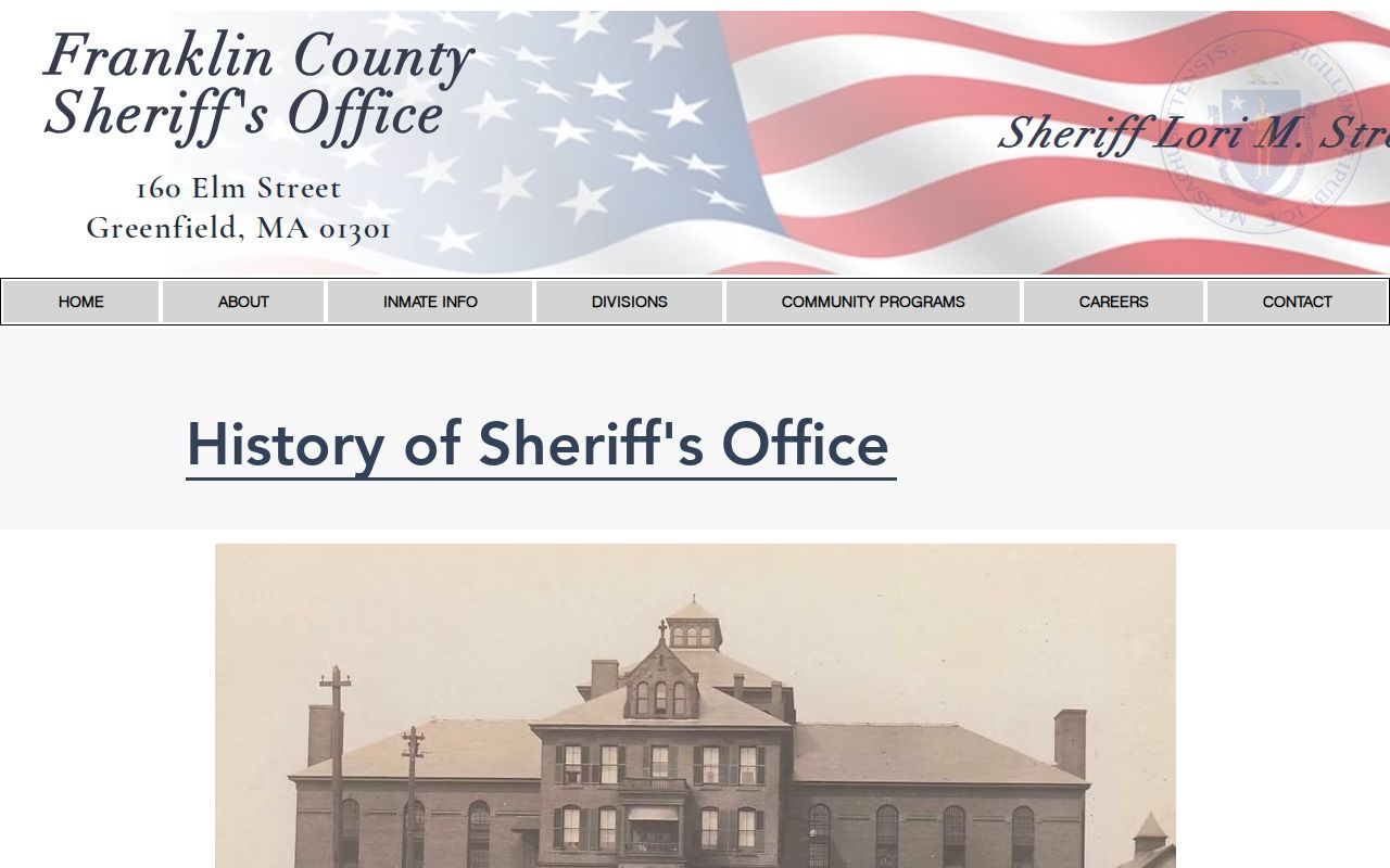 Historical Franklin County jail photograph context for the county warrant records system
