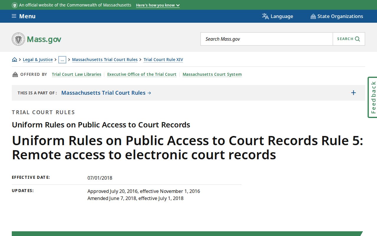 Trial Court Rule 5 criminal remote access limits for Franklin County warrant records